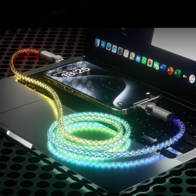 USB-C Light Up Cable 2 Pack 6.6ft LED USB C