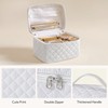 HBselect 3 PCS Quilted Makeup Bag, Cotton Large Travel Makeup