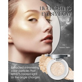Highlighting Eye Shadow,Wasserfest Schimmer Creme Lidschatten Palette,Long Lasting und Hochpigmentiert,Metallic Highlight Eyeshadow 2-in-1,Cremige Textur,Korean Augen Make Up, Geschenke für Frauen-02