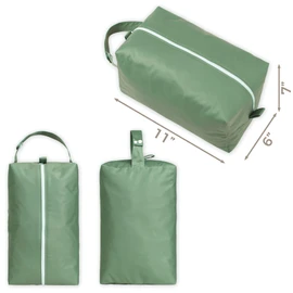 Nora's Nursery Bolsa reutilizable para pañales de tela, cápsula de pañales de tela lavable con gran apertura de cierre, en 2 paquetes de cápsula de pañales impermeable con broche desmontable, bolsas húmedas de pañales de tela