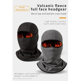 UK-UNIQUE Balaclava Windproof Ski Mask Winter Thermal Fleece Hood Heavyweight Neck Warmer Snood Outdoor Sports Face Covers Hat for Men & Women (Thermal Fleece, Grey)
