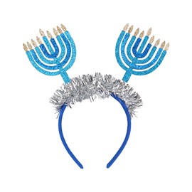 Mangoit Hanukkah Decoration Headband for Women, Menorah Candles Headbands Star of David Hairbands Jewish The Festival of Lights Hair Accessories (hanukkah_2, 1 Count (Pack of 1))