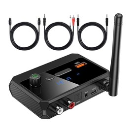 Bluetooth 5.3 Audio Receiver Transmitter, Low Latency Audio Adapter,Bluetooth Audio Adapter for Old Home Stereo/Speakers TV, USB, RCA, 3.5mm AUX, DAC, Coaxial (C36)