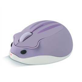 CHUYI Cute Hamster Wireless Silent Mouse Cartoon Portable Travel Mute Mouse 1200DPI Optical Cordless Quiet Animal Mice for Computer Laptop PC Gift (Purple)