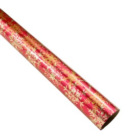 Caspari Snowfall-Red Foil Gift Wrap - Three 30" X 6' Roll