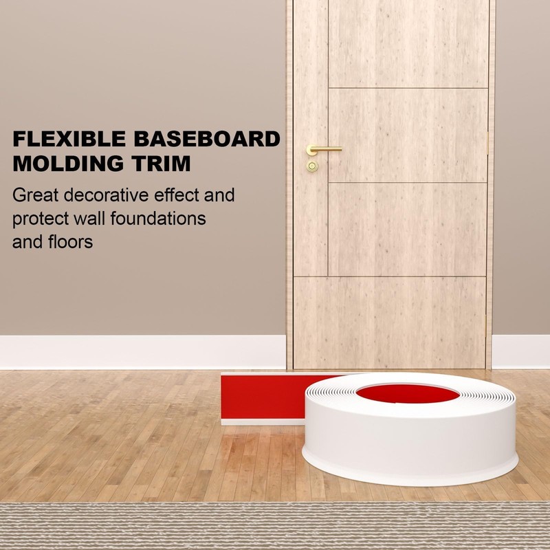 Peel and Stick Molding Baseboard Trim, 6 Inch Flexible Baseboard