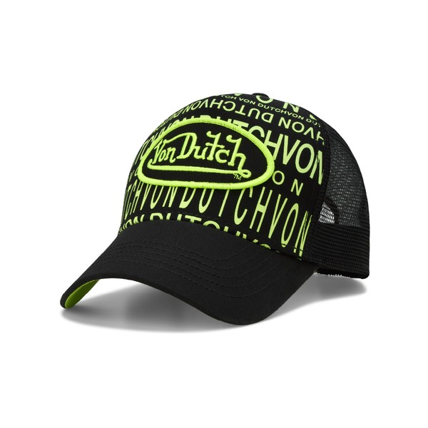 Von Dutch Monogram Trucker Cap - Retro Snapback Cap for