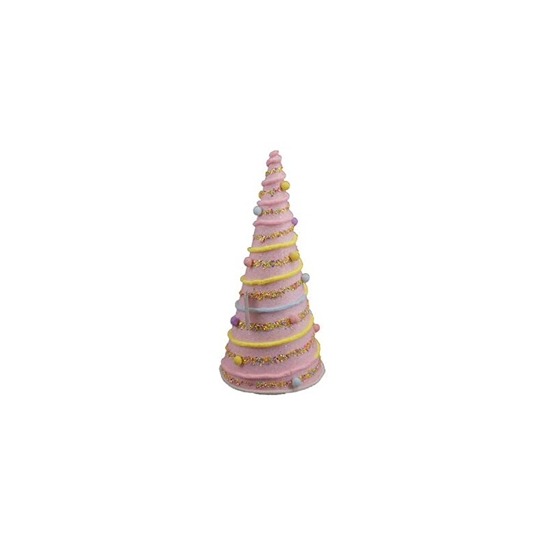 December Diamonds Cotton Candy Land 19" Pink Candy Swirl Cone