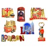 7-Piece Set of London Icons Metal Fridge Magnets - UK