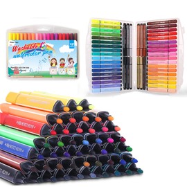 Marte Vanci Washable Coloring Pens for kids Non-Toxic Safe Drawing Pens Felt Tip Colour Pen With Storage Box for Kids Colouring Books/Manga/Sketching 48 Assorted Colours Age 3+