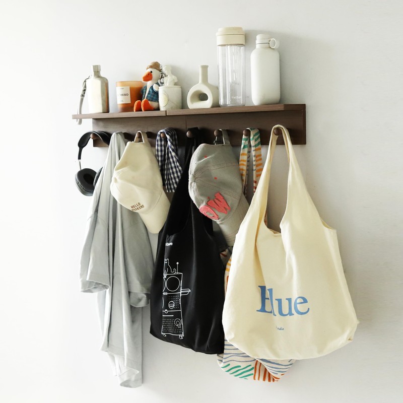 XAOHOME Entryway Coat Rack Hooks with Shelf, Sturdy Wooden Floating