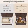Honjourai Wicker Storage Basket with Lid,Rattan Shelf Basket with Removable