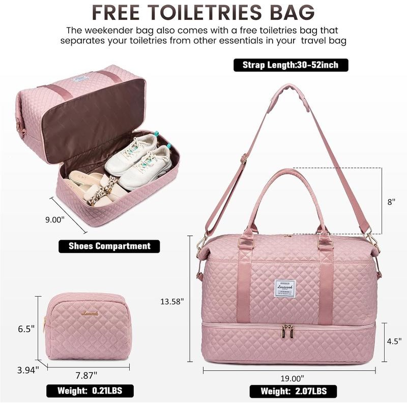 LOVEVOOK Weekender Bag Travel Duffel Bag with Shoe Compartment and