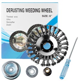 SWAWIS Weed Brush for Brush Cutter, 150 x 25.4 mm, Wild Herb Brush, Weed Brush for Brush Cutter, Professional Wire Brush for Brush Cutter, Weed Trimmer, Can Effectively Remove Weeds and Moss