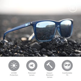 Knockaround Fast Lanes Polarized Sunglasses for Men & Women - Impact Resistant Lenses & Full UV400 Protection, Harbor Light, One Size