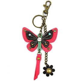 Chala Handbags Charming Butterfly Theme Collection (609 Pink Butterfly Mini Keychain)
