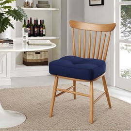 COOLBEBE Chair Cushions for Dining Chairs Set of 4, Non-Slip Kitchen Chair Cushions with Ties, 4PCS Breathable Foam Seat Cushion Chair Pads for Dining Chairs, 16.5" X 16.5", Navy