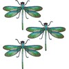 3 Pieces Green Dragonfly Embroidered Patch Sew on Iron on