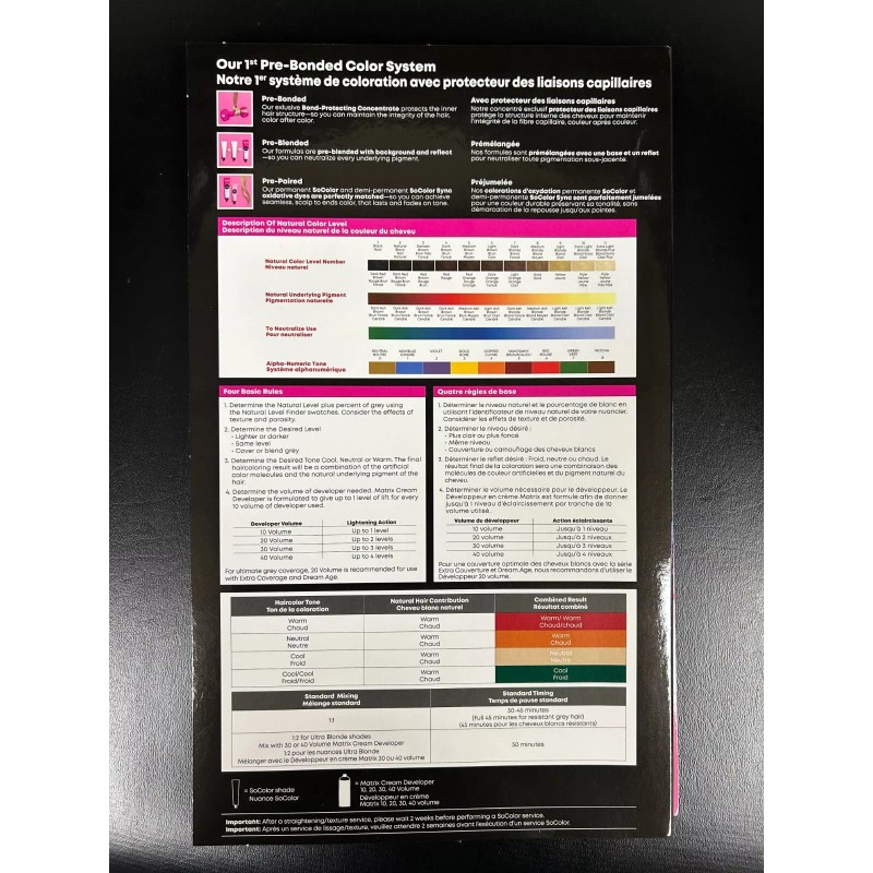 Matrix SoColor Pre-Bonded Permanent Color Swatch Booklet