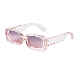 DQbhzh Sunglasses Women Men Sunglasses Womens Polarized Vintage Retro Round Square Trendy Y2K Rectangle Shades UV Protection, Pink/Gradient Grey Pink, One Size