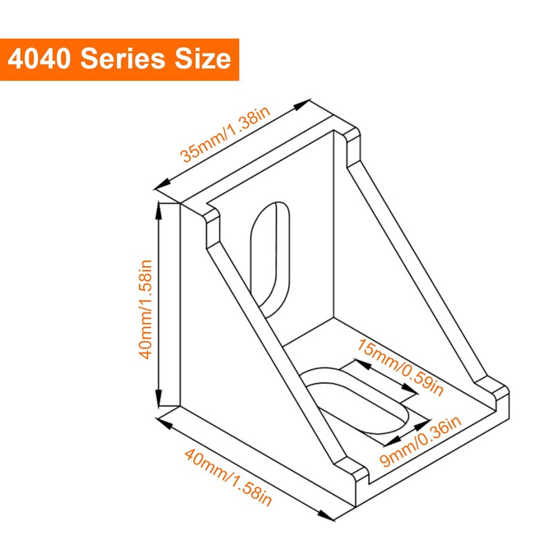 12Sets 4040 Series Aluminum Extrusion Connectors,12pcs 4040 Aluminum Profile Corner