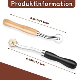 Pack of 2 Tracking Wheel Sewing Tool, Sewing Pattern Wheel with Wooden Handle, Copy Wheel, Marking Wheel, Needle Point Tracking Wheel, Tailor Wheel Sewing Pattern Wheel for DIY Leather