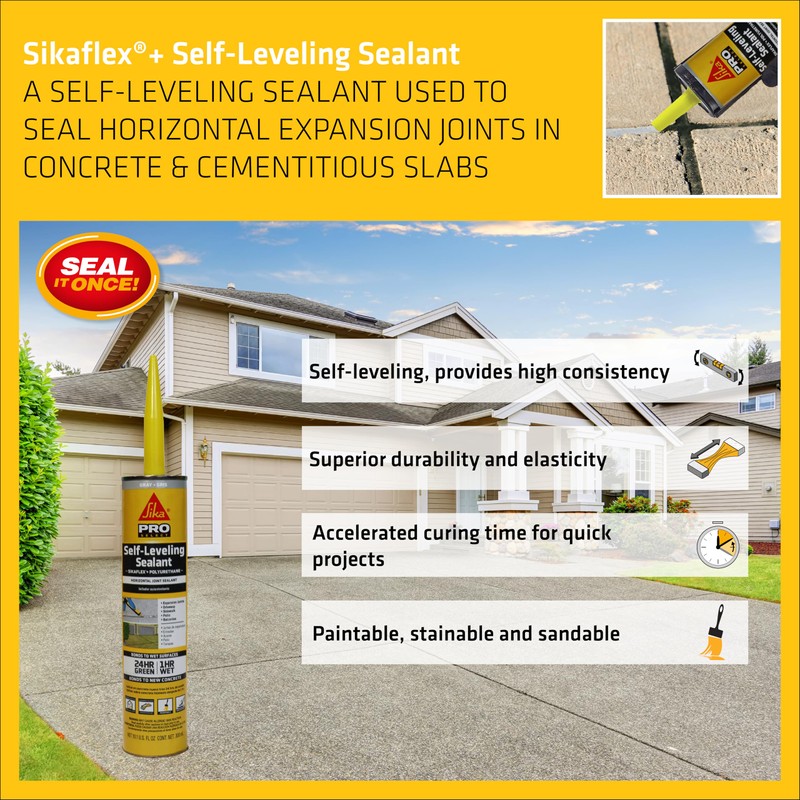 SIKA Sikaflex Self-Leveling Sealant, 12-Pack, 10.1 Oz, Gray – Easy