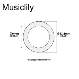 Musiclily Pro M9 Pots Mounting Flat Washers for Metric Potentiometers and Output Jack Sockets, Colored Zinc (Set of 10)