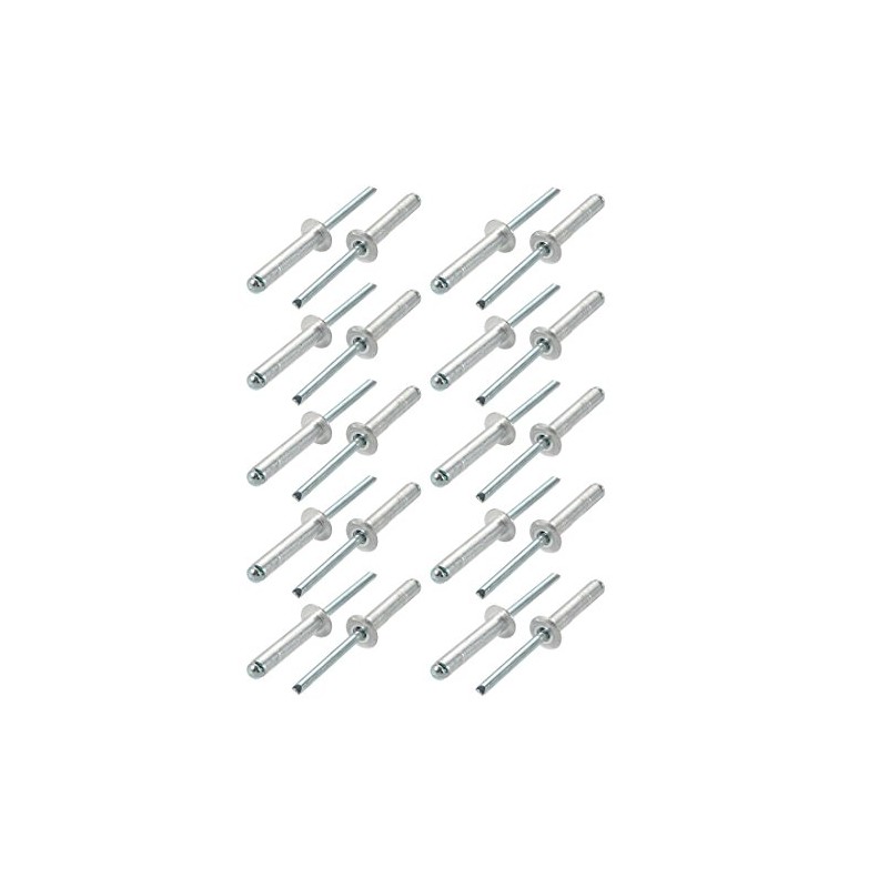 sourcing map Aluminum/Steel Open End Blind Rivets 6 mm x