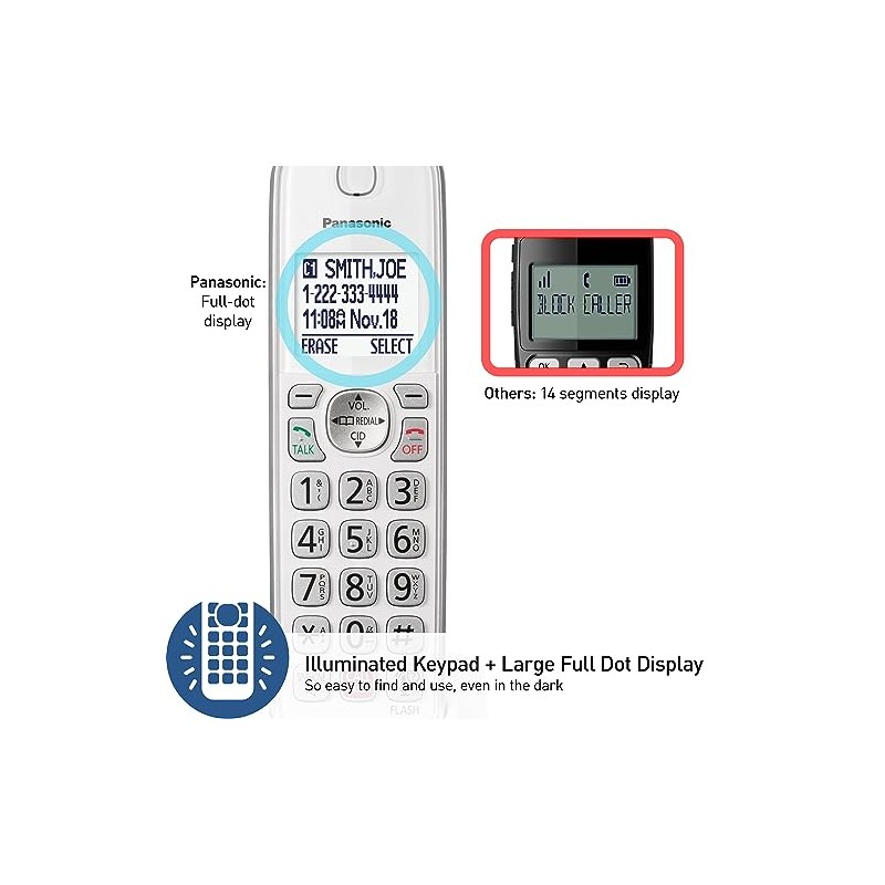Panasonic - Teléfono inalámbrico con contestadora, Link2Cell Bluetooth, Asistente de