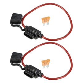 A ABSOPRO 5A Standard Blade Style Fuse 12AWG Fuse Holder Waterproof 12 Gauge Fuse Holder Blade Style Inline Fuse Holder Metal Black