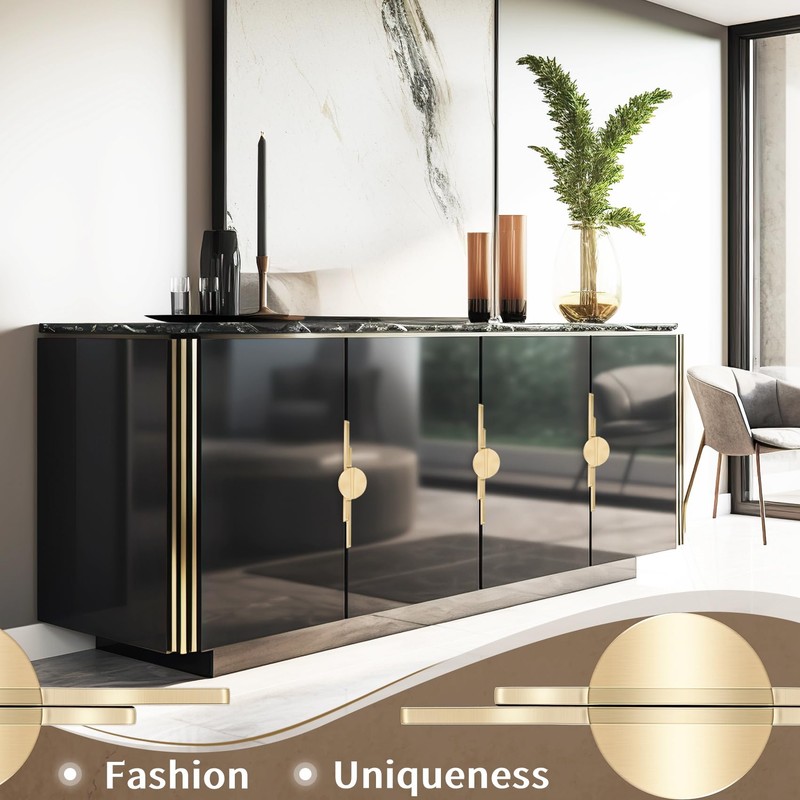 Wobekuy Pack of 2 Cabinet Handles Gold Handles for Kitchen