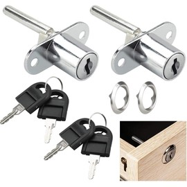 2 Piezas Cajón Escritorio Armario Gabinete Cerradura De émbolo, Llave De Guardarropa De Cajones De Muebles Cerradura De Archivador Con Llaves Para La Seguridad De Oficina Muebles De Bricolaje Hardware