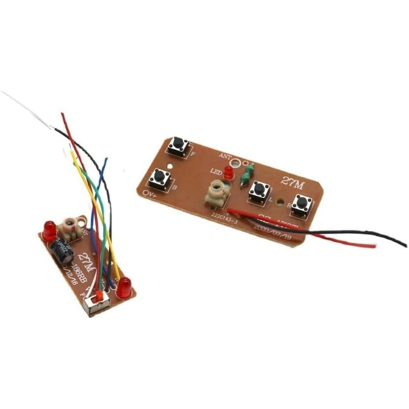 2Pcs 27mhz Four-Way Remote Control Board Two-Way RC Transmitter and
