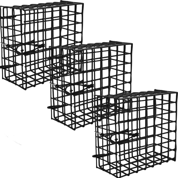 A1FISHER 3Packs Vinyl-Coated Wire Crab Bait Cages for Crab Pot,