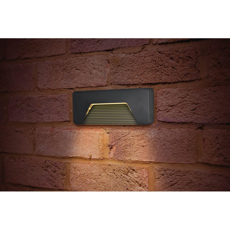 PathLux Surface Brick Light IP65 3w 150lm 3000K Dark Grey
