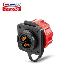 CNLINKO YM-24 Industrial Waterproof Connector IP68 Round Connector Military Design Aviation Connector PBT Housing Plug Aviation Connector M24 Flange Socket (3 Pin)