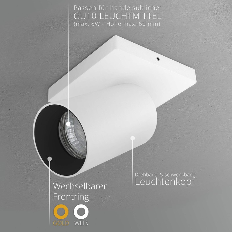 SSC-LUXon ALVO 1 Wall Spotlight Ceiling Spotlight in White and