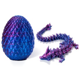 BZQCPLX 3D Dragon Egg Articulating Gemstone,Crystal Dragon Figurine,3D Printed Dragons,Articulated Dragon,Removable Mystery Dragon Egg Toy Dragon,for Kids and Adults Home Decor Desk Decor (B)