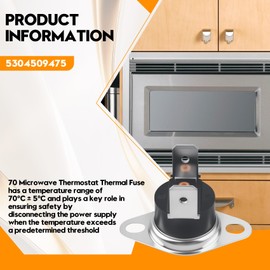KSD201 70-0°C Microwave Thermostat Thermal Fuse for GE, Fits Thermostat Fuse and Other Normally Closed Temperature Control Switches, 2-Pack Microwave Thermostat Unit
