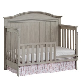 Soho Baby Chandler Crib to Toddler Bed Guard Rail Conversion Kit, Stone Wash, GreenGuard Gold Certified
