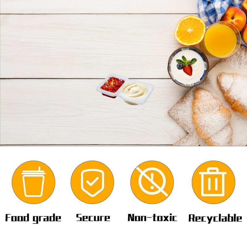 XLTXWD 25 PCS Reusable Snack Pots 2 Compartments, Reusable Snack