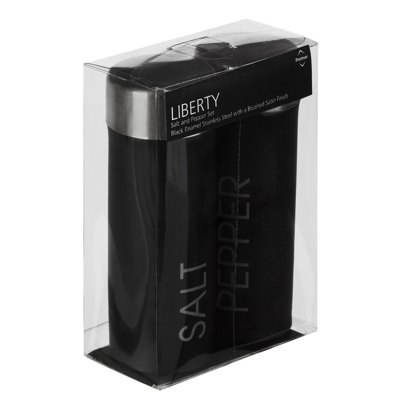 Premier Housewares 508549 Liberty Salt and Pepper Set - Black