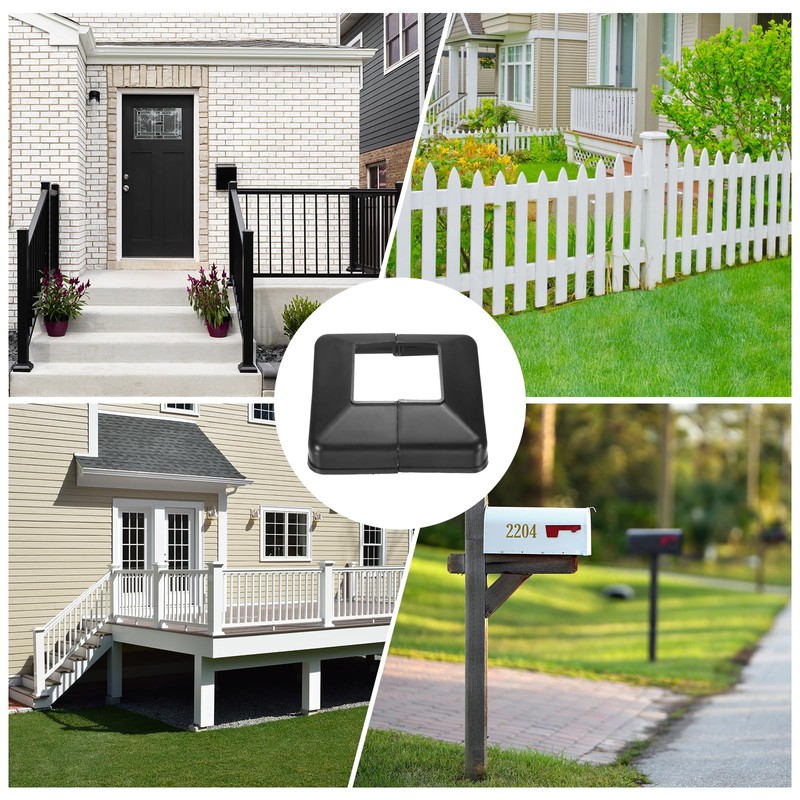 uxcell 4Pcs Post Base Cover, 4.25"x4" (Internal Size 2"x2") PVC