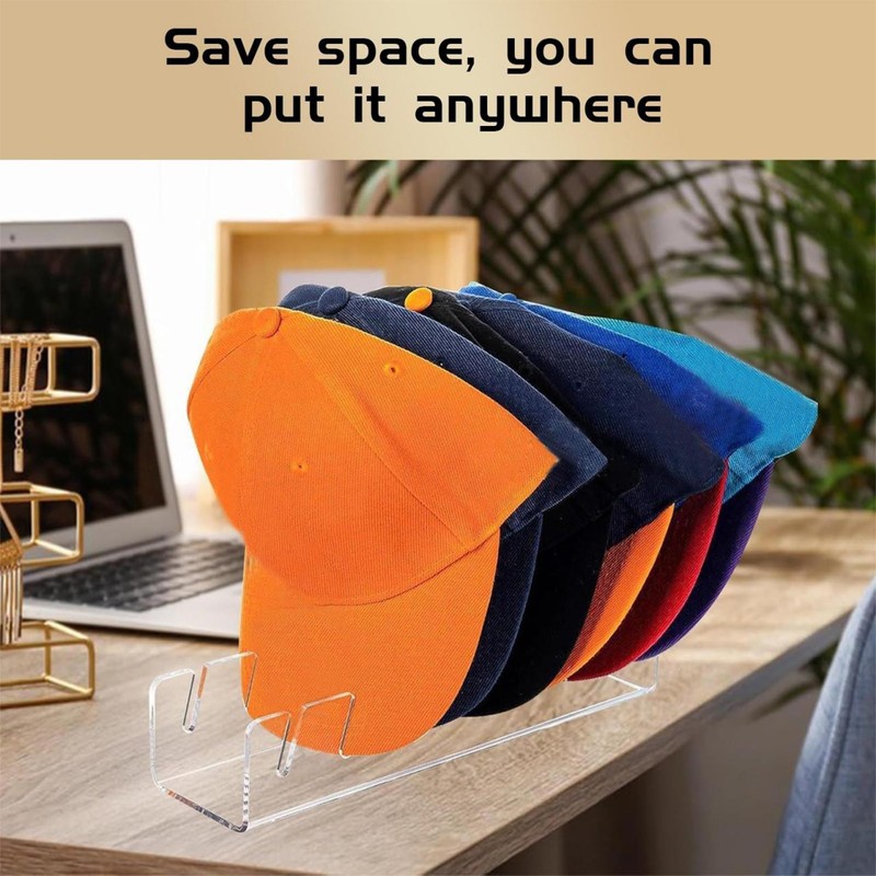 2PCS Set Baseball Cap Stand Acrylic Multifunctional Standing Hat Organizer