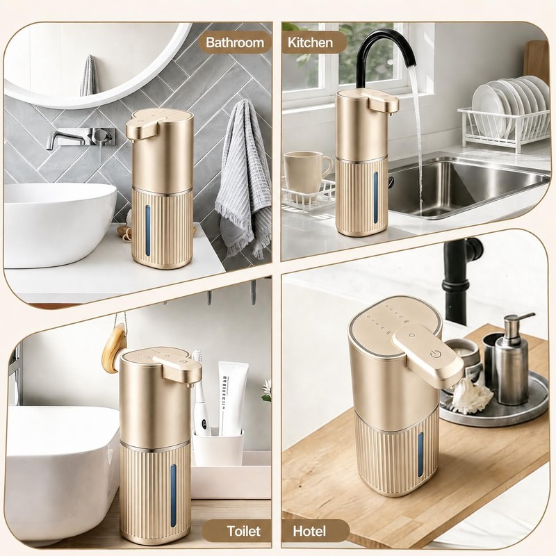 Rudnia Automatic Soap Dispenser, Foaming Soap Dispenser Touchless with Continuous