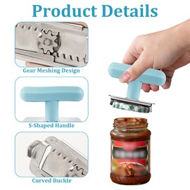1 x manual can opener, jar opener, screw cap opener, jar opener, simple can opener, can opener for seniors for family, picnic, business (includes 1 bottle opener)