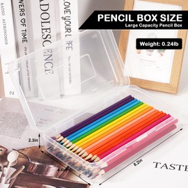 DANRONG Colored Plastic Pencil Box, Large Capacity Pencil Case, Pencil Boxs