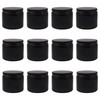2oz Black Coated Glass Jars 12pk; Cosmetic Balm Jars w/