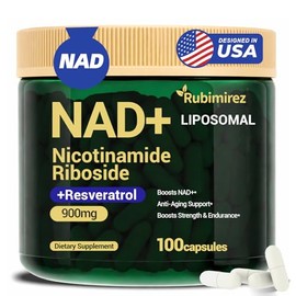Suplemento NAD+ con ribósido de nicotinamida y resveratrol 900 mg – Apoyo antienvejecimiento para mujeres y hombres, alternativa NMN, vegano sin OMG –